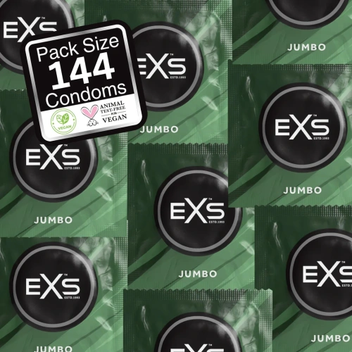 144 бр. Екстра големи презервативи EXS Jumbo 69 mm