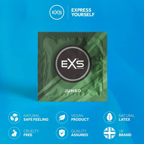 144 бр. Екстра големи презервативи EXS Jumbo 69 mm [6]
