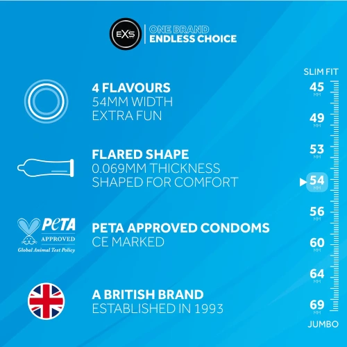 12 бр. Микс ароматни презервативи EXS Mixed Flavoured [3]