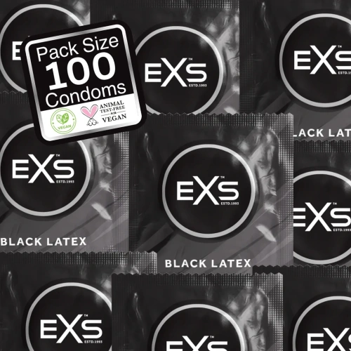 100 бр. Черни презервативи EXS Black