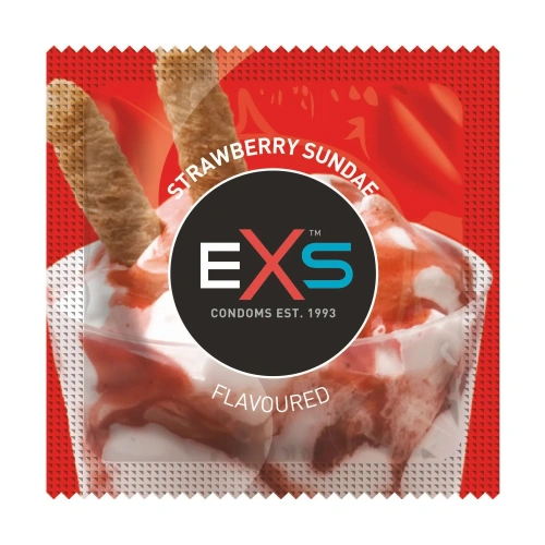 100 бр. Презервативи с аромат на ягода EXS Strawberry [1]