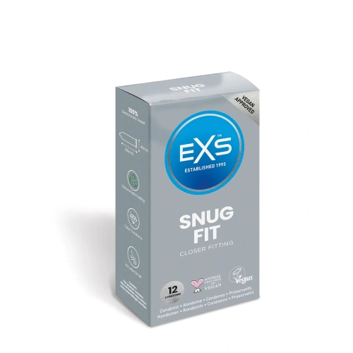12 бр. Плътно прилепващи презервативи EXS Snug Fit 49 мм