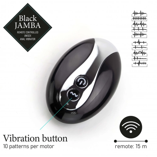 Презаредим унисекс стимулатор с дистанционно и загряване Black Jamba [5]