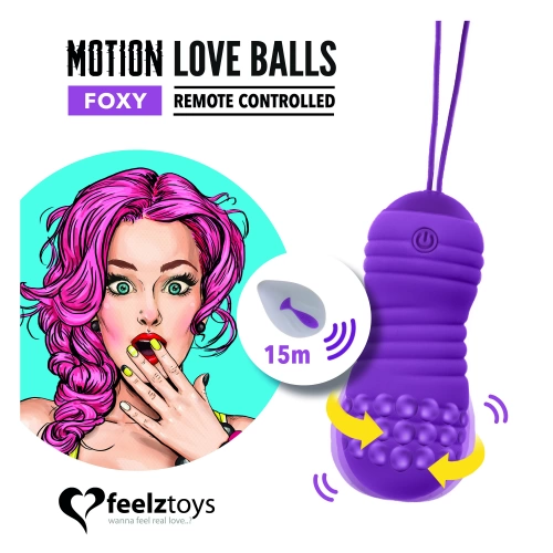Вибриращи вагинални топчета с въртящи се перли и дистанционно Foxy [1]