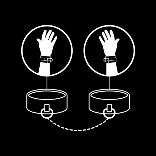 Веган белезници за ръце Fetish Submissive черни [7]