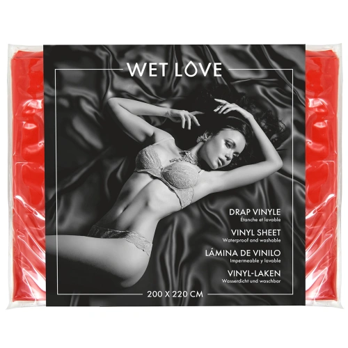 Секс спално бельо от винил Wet Love 200 см х 220 см червено [2]