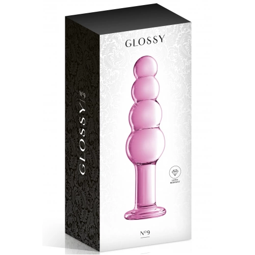 Стъклено анално дилдо Glossy 9 розово [1]