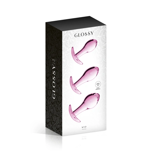 Сет 3 бр. анални стъклени разширители Glossy 17 розови [1]