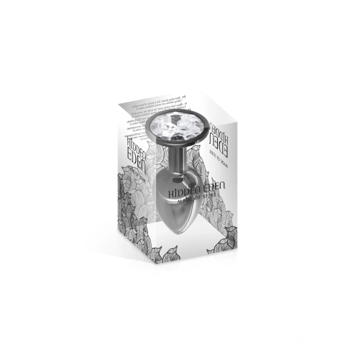 Черен метален анален разширител с кристал Angel размер S [1]