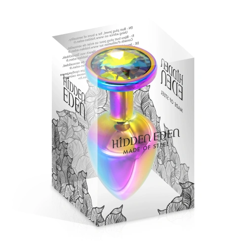 Метално анално бижу с многоцветен кристал Rainbow [1]