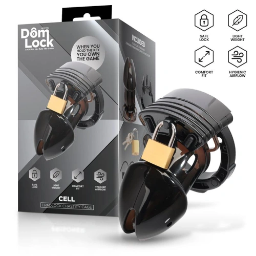 Регулируема пенис клетка Dom Lock Cell черна [3]