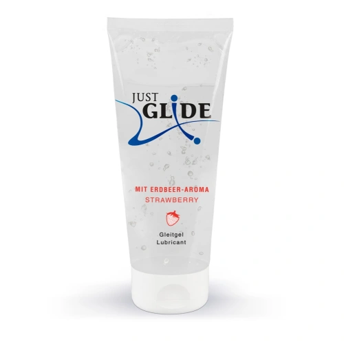 Ароматен лубрикант на водна основа Just Glide Strawberry 200 мл
