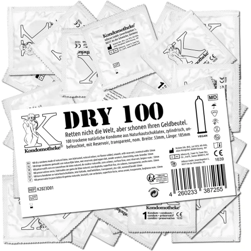 100 бр. Сухи презервативи Kondomotheke Dry