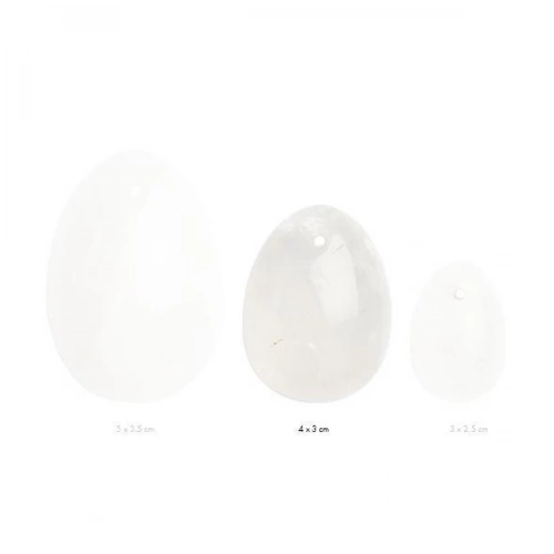 Вагинално яйце от бял кварц Yoni размер  М [4]