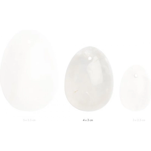 Вагинално яйце от бял кварц Yoni размер  М [3]