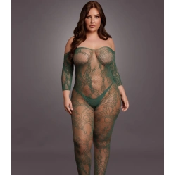 Секси цяло боди с паднали раменa и отворено дъно Le Desir 033 зелено QS