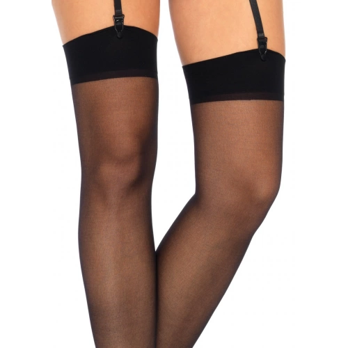 Секси черни чорапи за жартиери Leg Avenue [1]