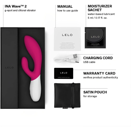 Луксозен рабит вибратор Lelo Ina Wave 2 с движение "ела тук" розов [4]