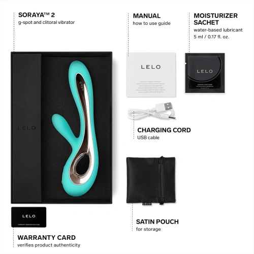 ​Луксозен презаредим G-spot рабит вибратор от силикон Lelo Soraya 2 тюркоаз [3]