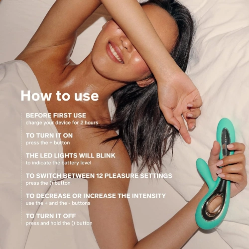 ​Луксозен презаредим G-spot рабит вибратор от силикон Lelo Soraya 2 тюркоаз [5]