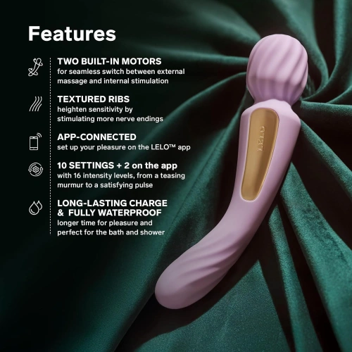 Lelo Switch 2 в 1 Луксозен вибратор и wand масажор с App [6]