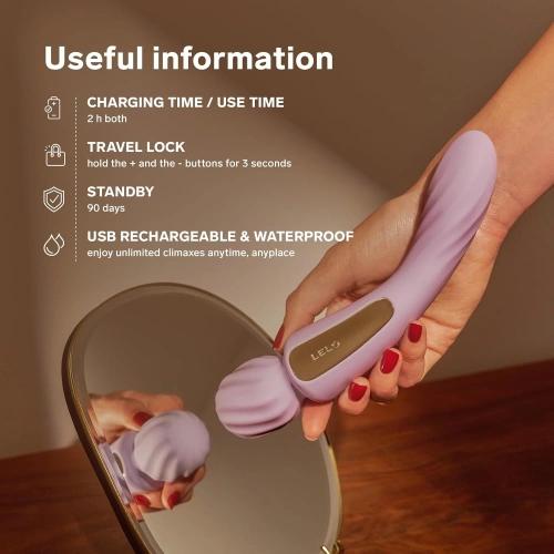Lelo Switch 2 в 1 Луксозен вибратор и wand масажор с App [8]