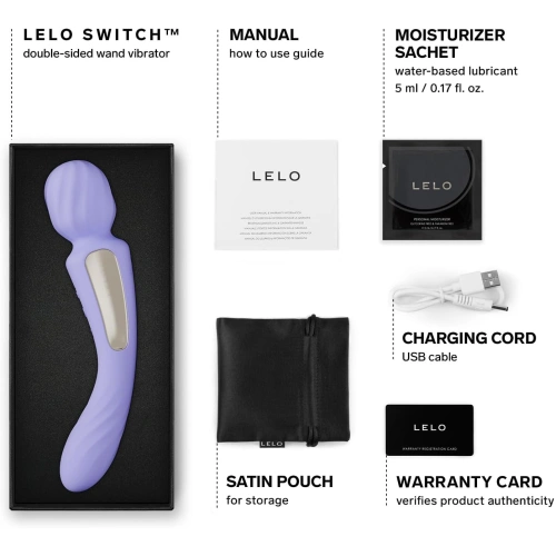 Lelo Switch 2 в 1 Луксозен вибратор и wand масажор с App [12]