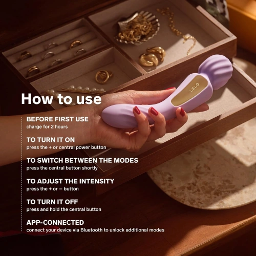 Lelo Switch 2 в 1 Луксозен вибратор и wand масажор с App [7]