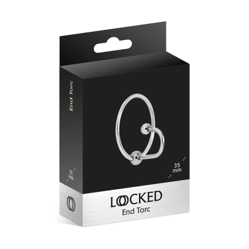 Стоманен пенис пръстен със стопер Locked End Torc 3,5 см. [2]