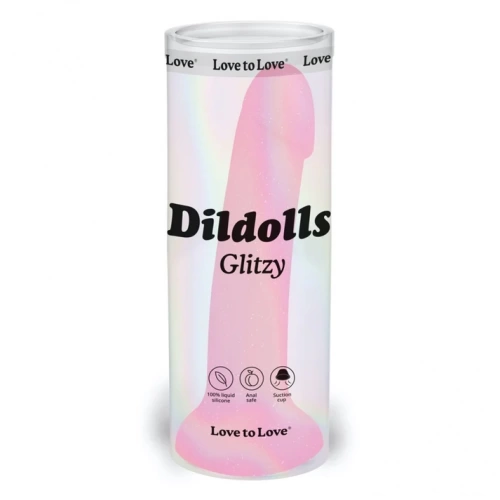 Блестящо силиконово дилдо Dildolls Glitzy розово [6]