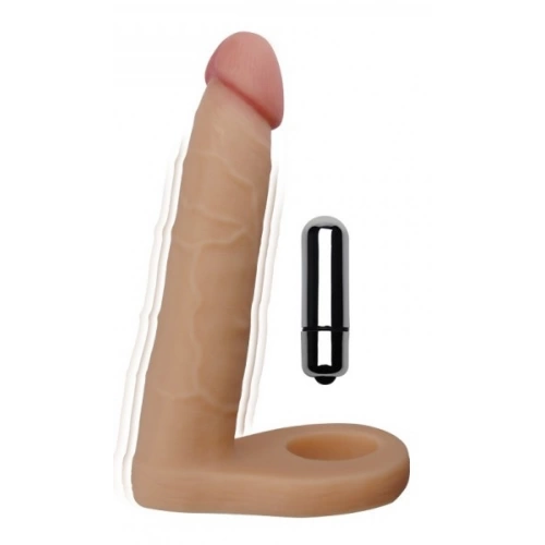 Вибриращо анално дилдо с пенис пръстен The Ultra Soft Double 15,5 см