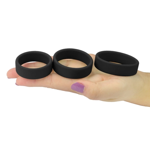 Комплект плоски пенис пръстени от силикон Pro Ring [1]