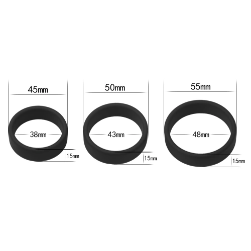 Комплект плоски пенис пръстени от силикон Pro Ring [3]
