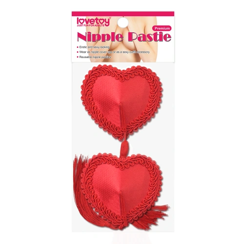 Пастиси за гърди - сърца с пискюли Lovetoy Nipple Pastie [2]