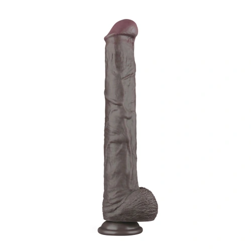 Голямо силиконово дилдо Nature Cock 14,5" кафяво