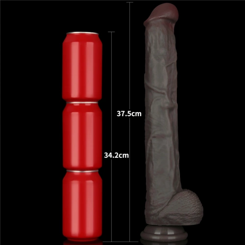 Голямо силиконово дилдо Nature Cock 14,5" кафяво [11]