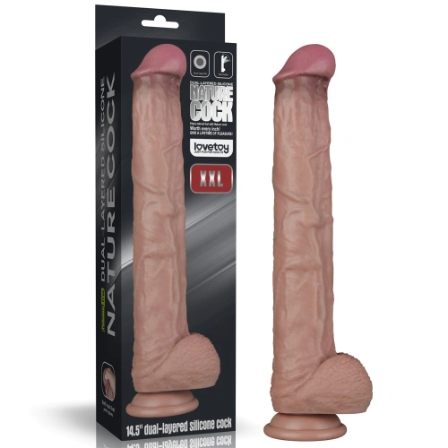 Гъвкаво силиконово дилдо Nature Cock 14,5" [15]