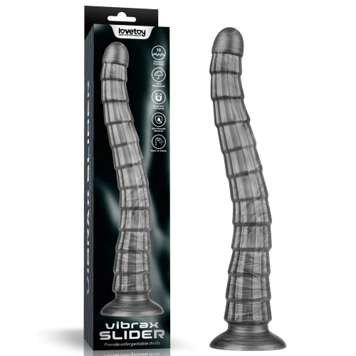 Вибриращо дълго релефно дилдо Vibrax Slider 35 см [10]