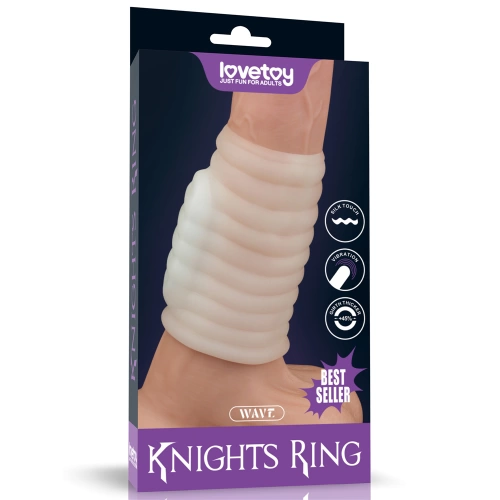 Вибриращ релефен пенис удебелител Knights Ring IV [8]