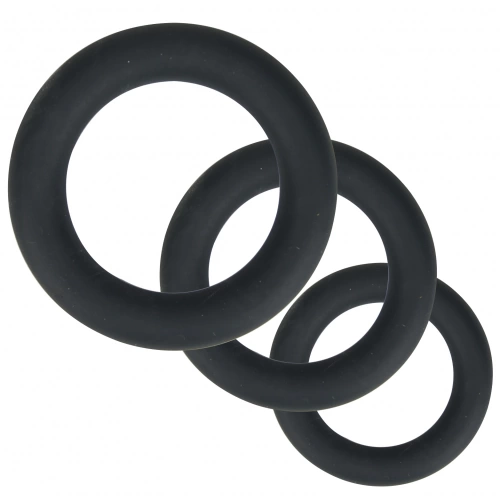 Комплект пенис пръстени от силикон Loving Joy черни [1]