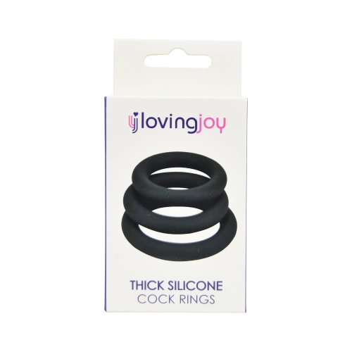Комплект пенис пръстени от силикон Loving Joy черни [3]