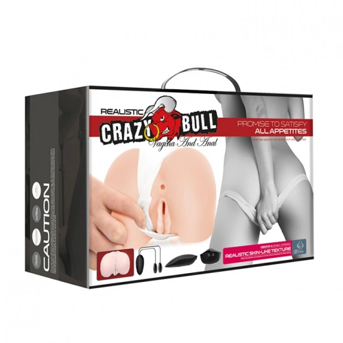 Вибриращ мастурбатор вагина и дупе от кибер кожа Crazy Bull [9]