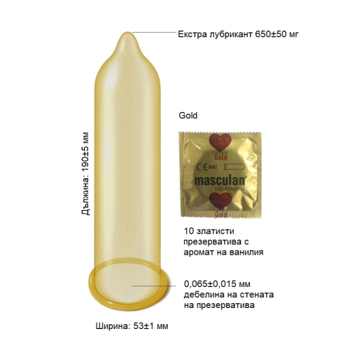 10 бр. Луксозни златисти презервативи Masculan [2]