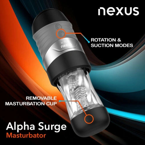Засмукващ и въртящ се мастурбатор Nexus Alpha Surge [9]