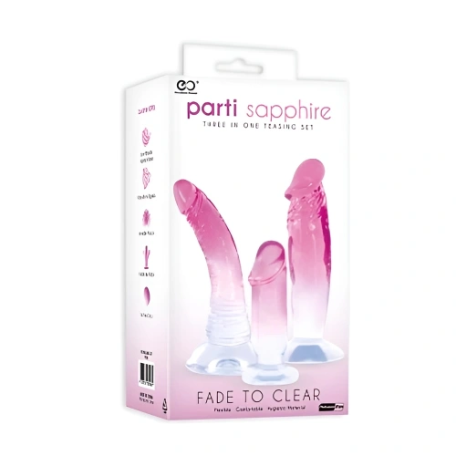 Комплект 3 броя джели дилда Fade To Clear прозрачно розов [1]