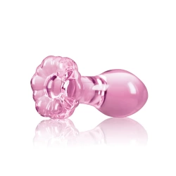 Стъклен анален разширител цвете Crystal Flower розов