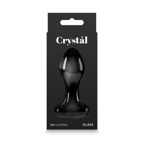 Стъклен анален разширител Crystal Heart черен [4]