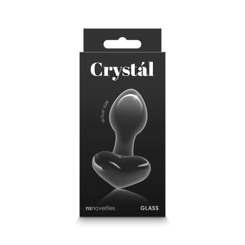 Стъклен анален разширител Crystal Heart черен [3]
