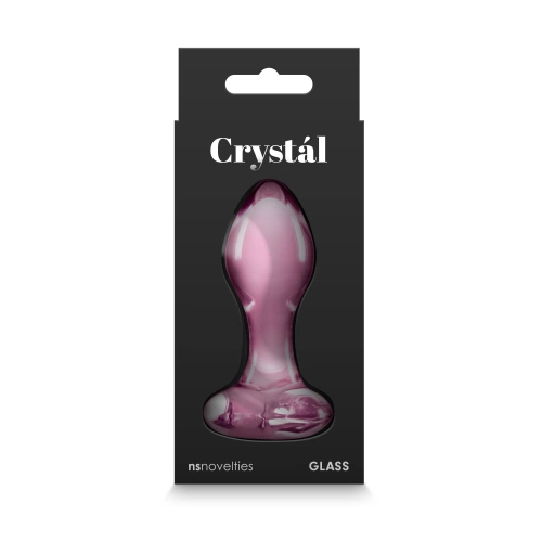 Стъклен анален разширител Crystal Heart розов [4]