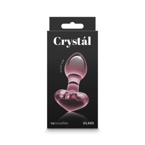 Стъклен анален разширител Crystal Heart розов [3]